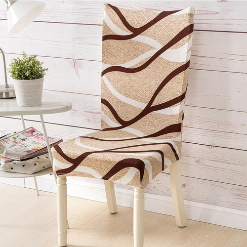 Chair Cover – Wave Print – Bouclé Sand