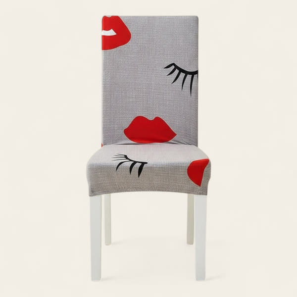 Chair Cover – Pop Art Face – Pearl Grey