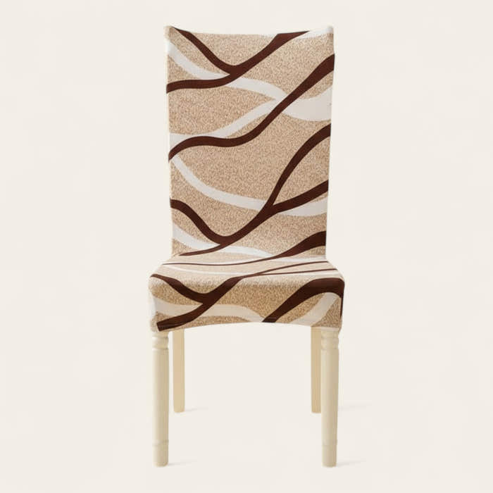 Chair Cover – Wave Print – Bouclé Sand