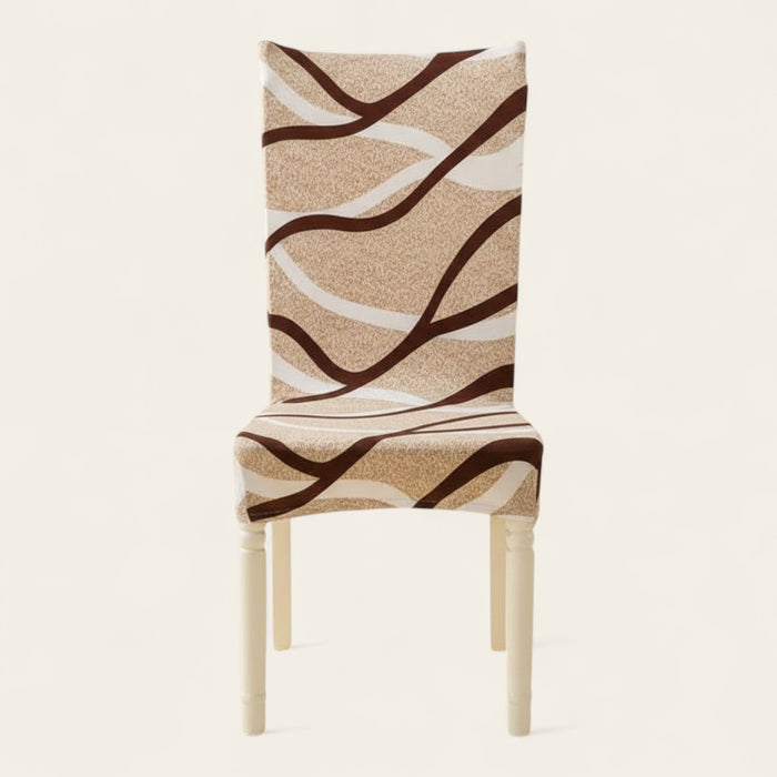 Chair Cover – Wave Print – Bouclé Sand