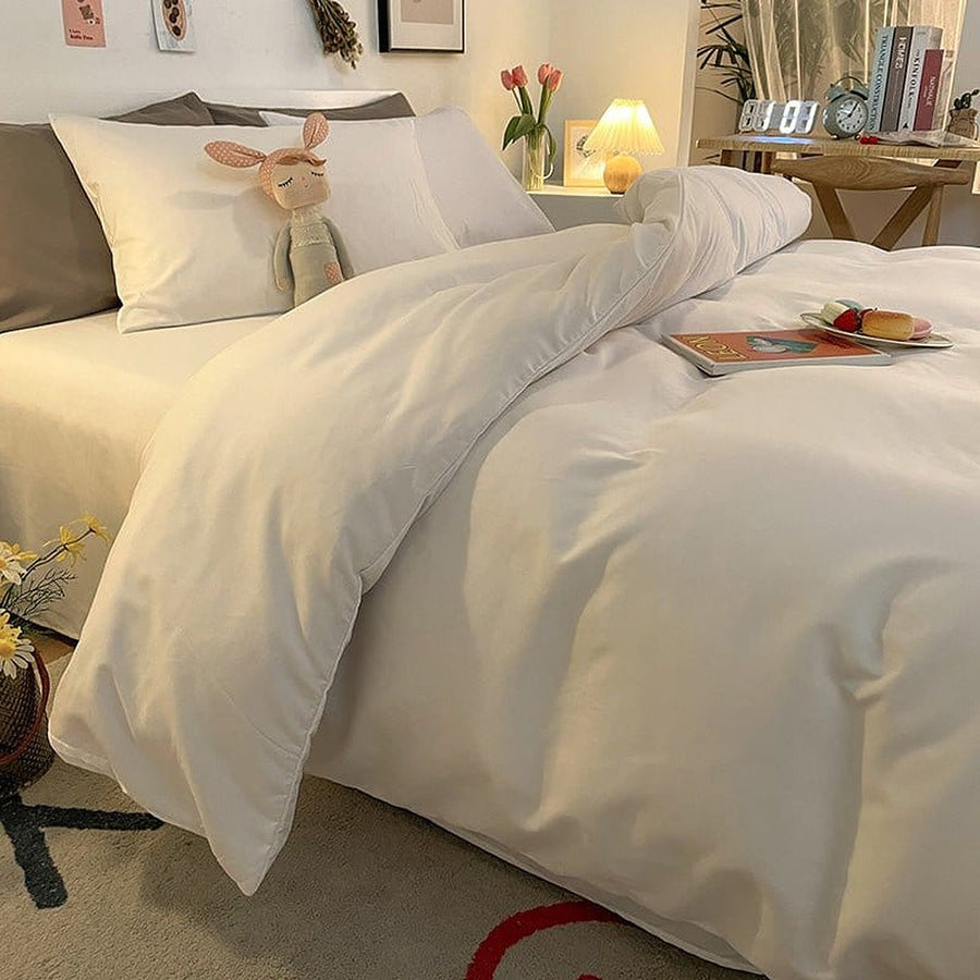 Duvet Cover – Cotton Plain – Pearl White