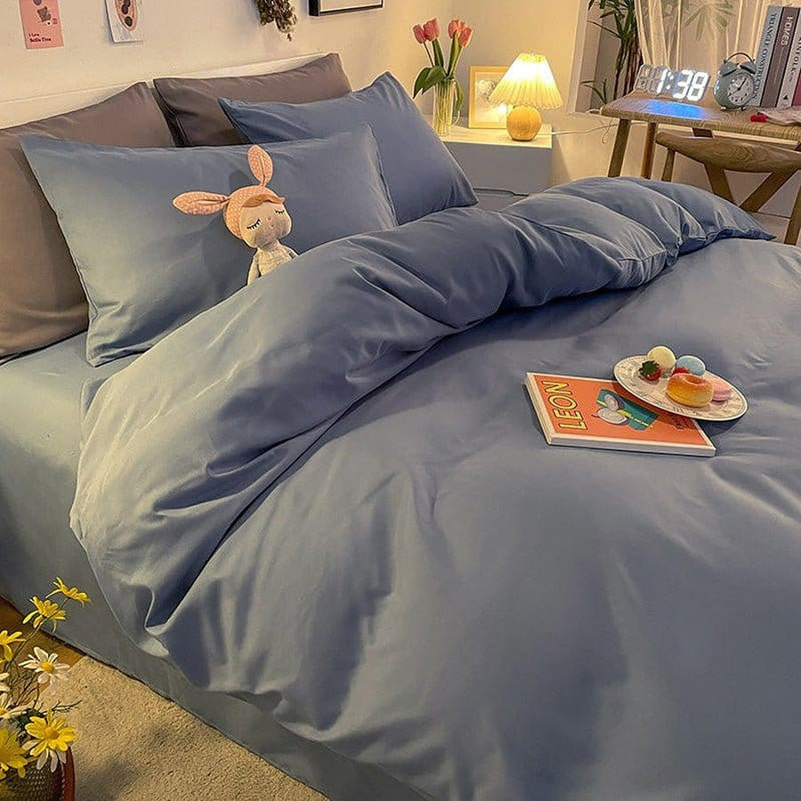 Duvet Cover – Cotton Plain – Lake Blue