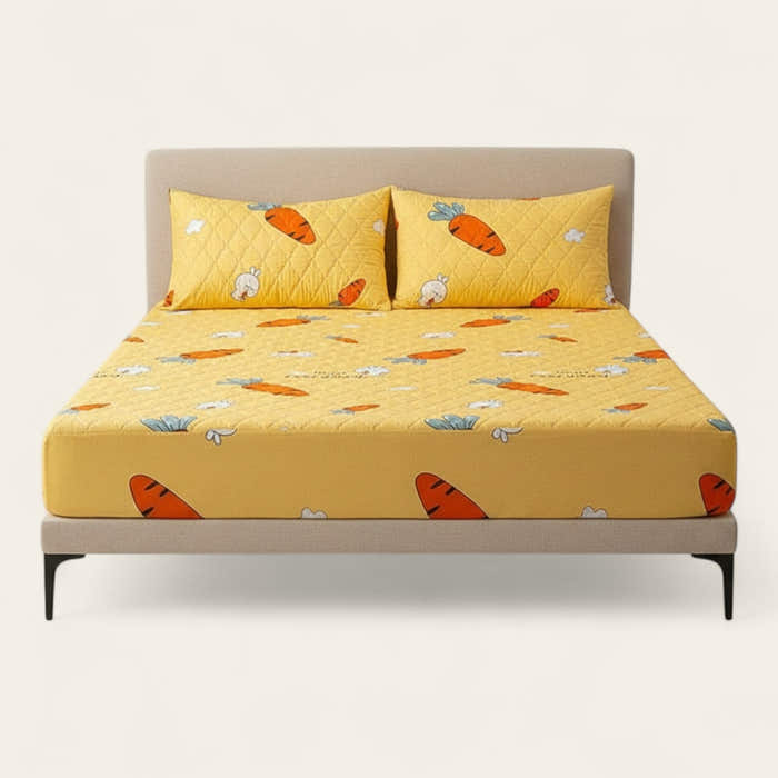 Fitted Sheet – Carrot Print – Honey