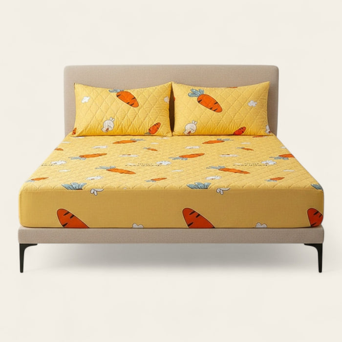 Fitted Sheet – Carrot Print – Honey