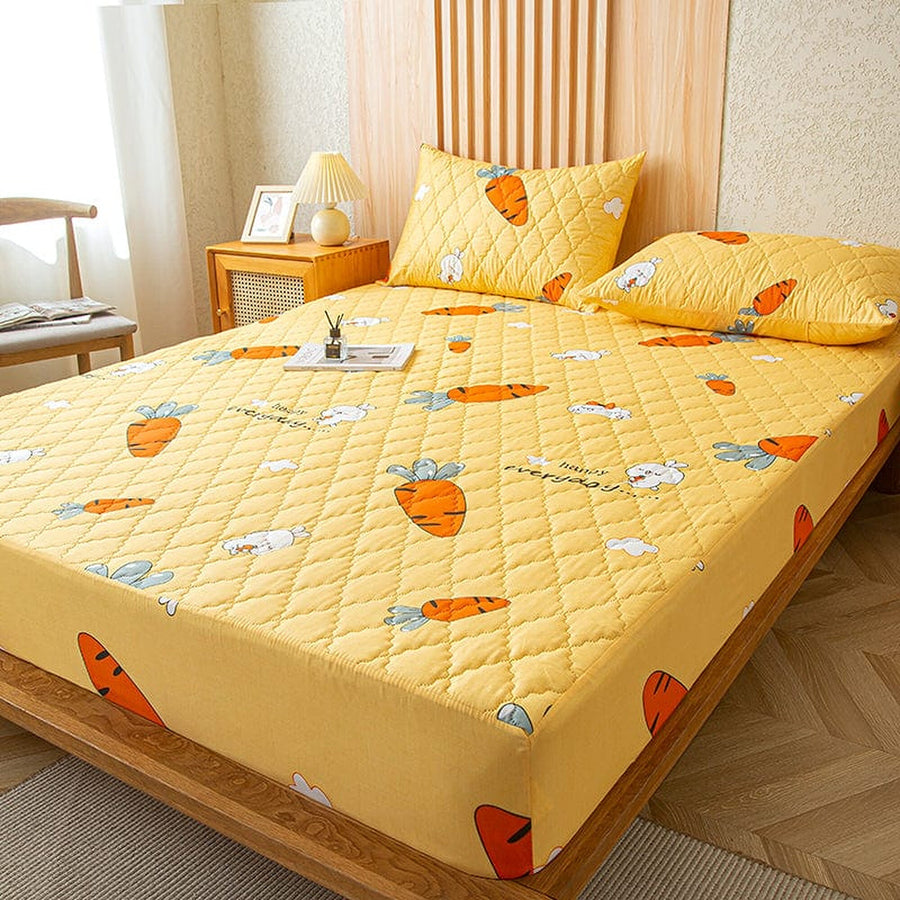 Fitted Sheet – Carrot Print – Honey