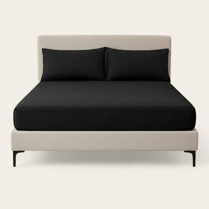 Fitted Sheet – Cotton Plain – Ink Black