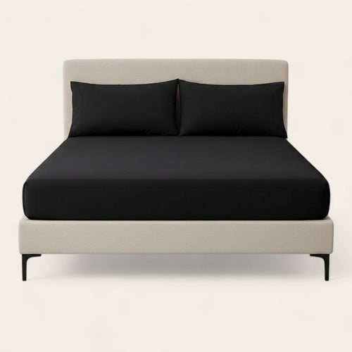 Fitted Sheet – Cotton Plain – Ink Black