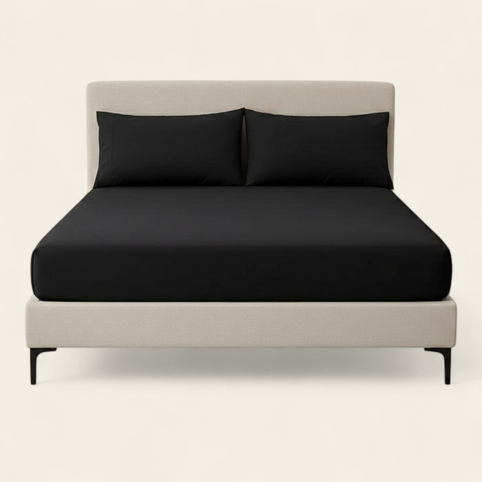 Fitted Sheet – Cotton Plain – Ink Black