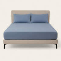 Fitted Sheet – Cotton Plain – Lake Blue