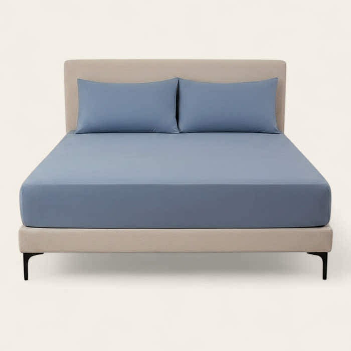 Fitted Sheet – Cotton Plain – Lake Blue