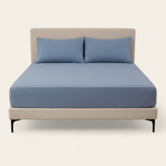 Fitted Sheet – Cotton Plain – Lake Blue