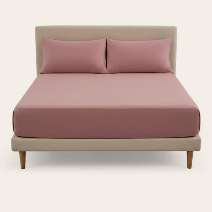 Fitted Sheet – Cotton Plain – Soft Blush