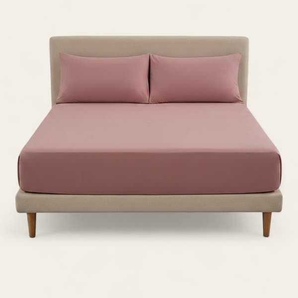 Fitted Sheet – Cotton Plain – Soft Blush
