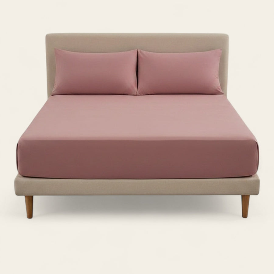 Fitted Sheet – Cotton Plain – Soft Blush