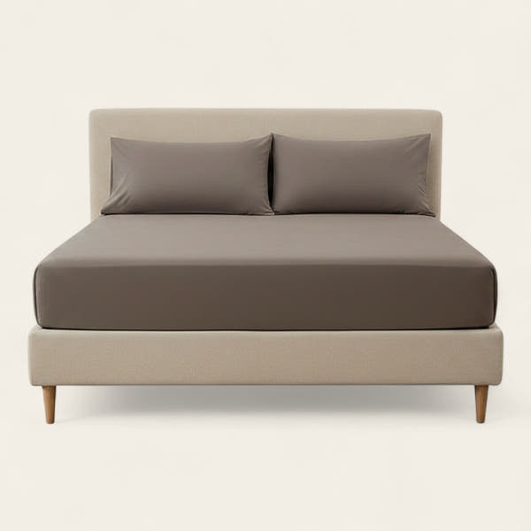 Fitted Sheet – Cotton Plain – Warm Stone