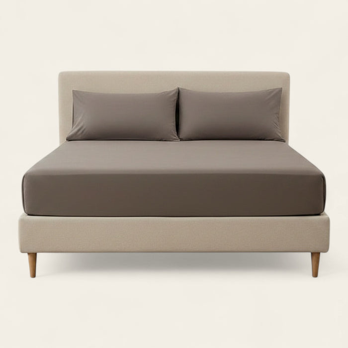 Fitted Sheet – Cotton Plain – Warm Stone