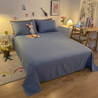 Fitted Sheet – Cotton Plain – Lake Blue