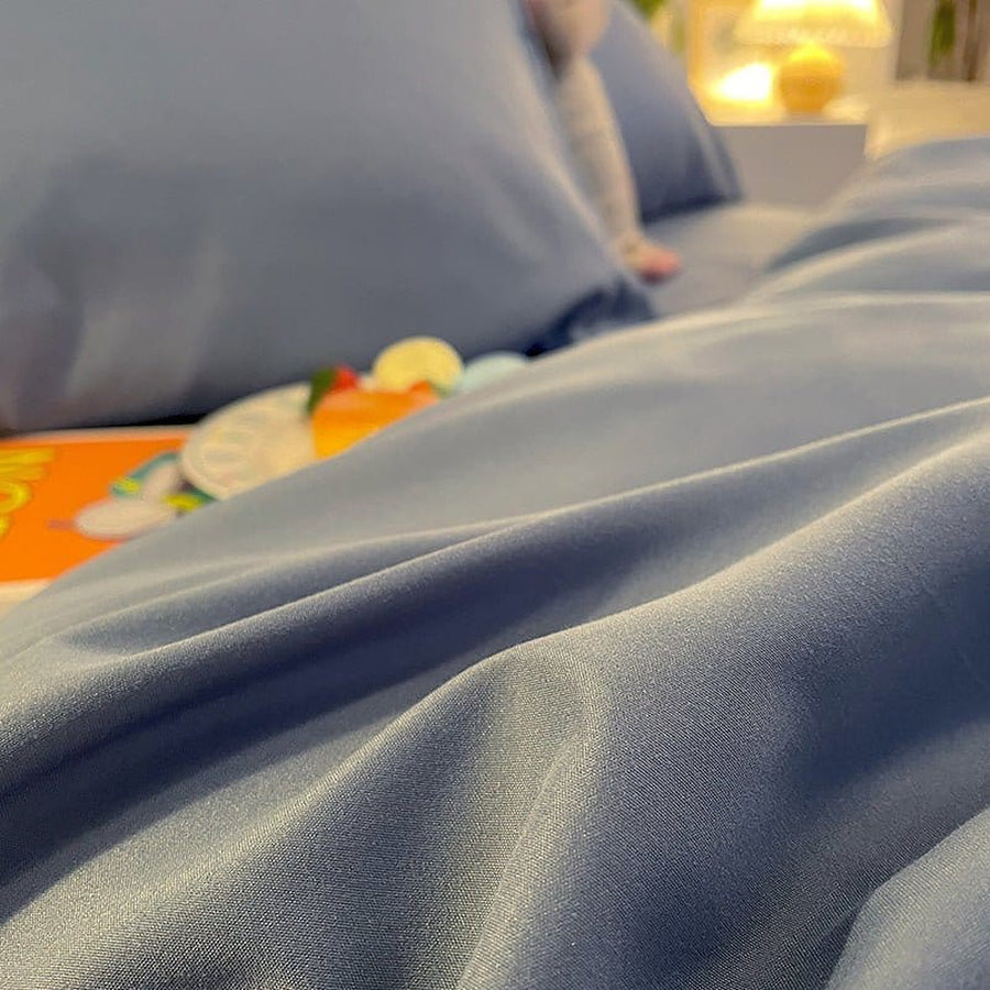 Fitted Sheet – Cotton Plain – Lake Blue