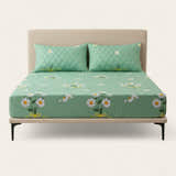 Fitted Sheet – Daisy Print – Sage Mist