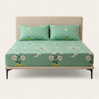 Fitted Sheet – Daisy Print – Sage Mist