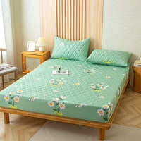 Fitted Sheet – Daisy Print – Sage Mist