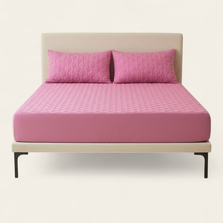 Fitted Sheet – Quilted – Soft Blush