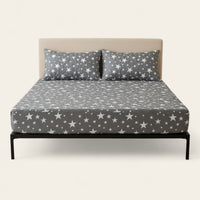 Fitted Sheet – Star Print – Charcoal