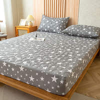 Fitted Sheet – Star Print – Charcoal