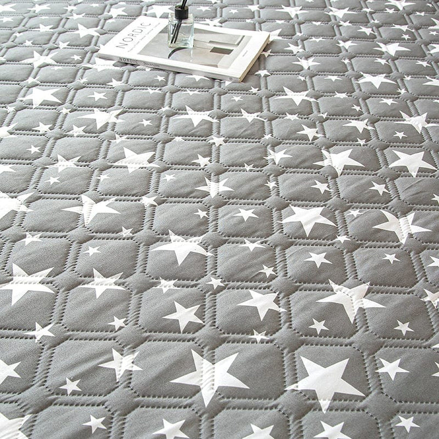 Fitted Sheet – Star Print – Charcoal