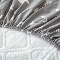 Fitted Sheet – Star Print – Charcoal