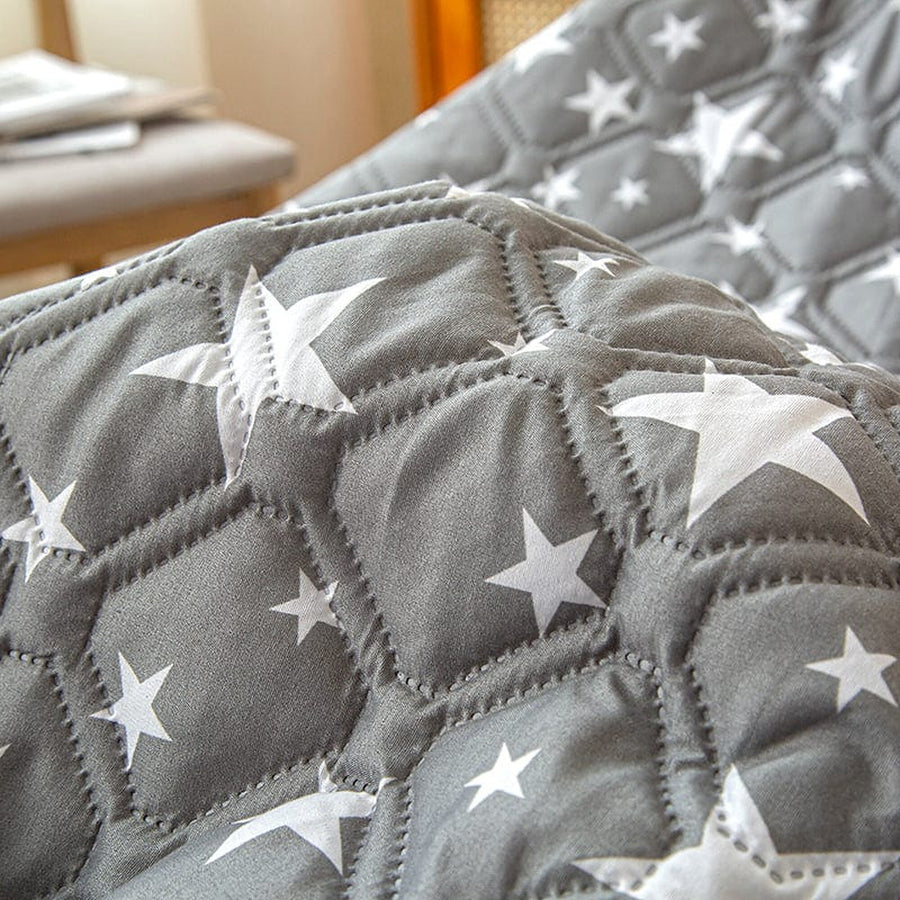 Fitted Sheet – Star Print – Charcoal