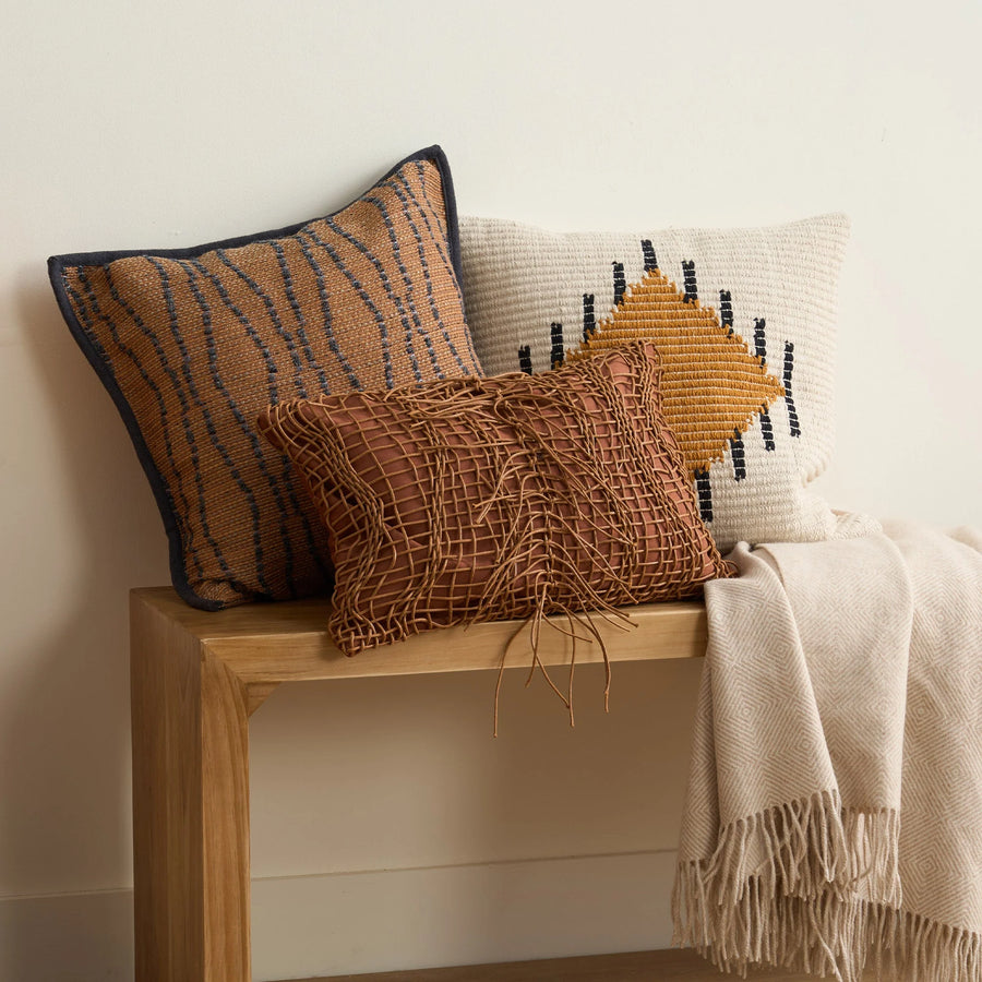COVABA leather tassel cushion cover