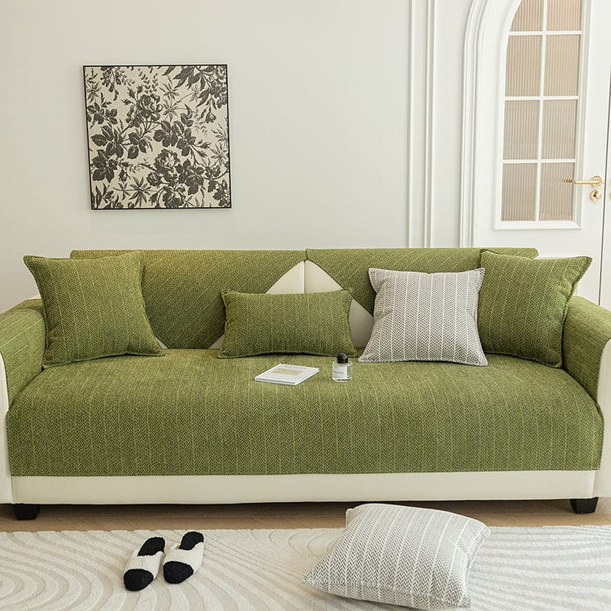 Non-Slip Sofa Cover – Chenille – Moss
