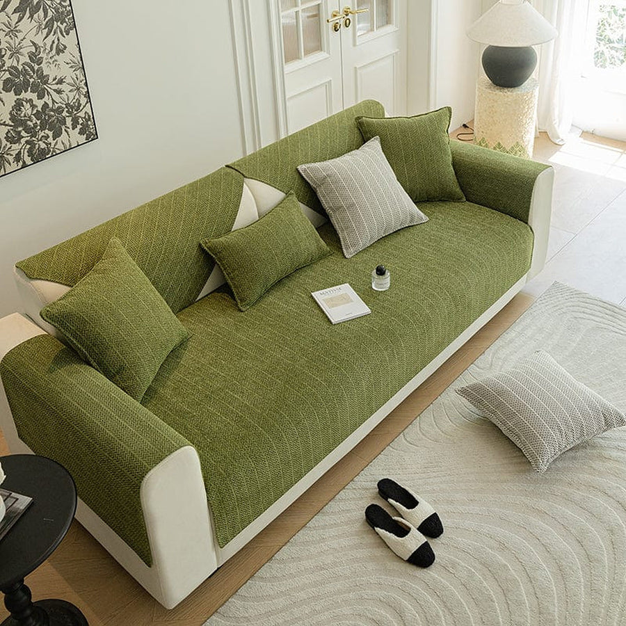 Non-Slip Sofa Cover – Chenille – Moss