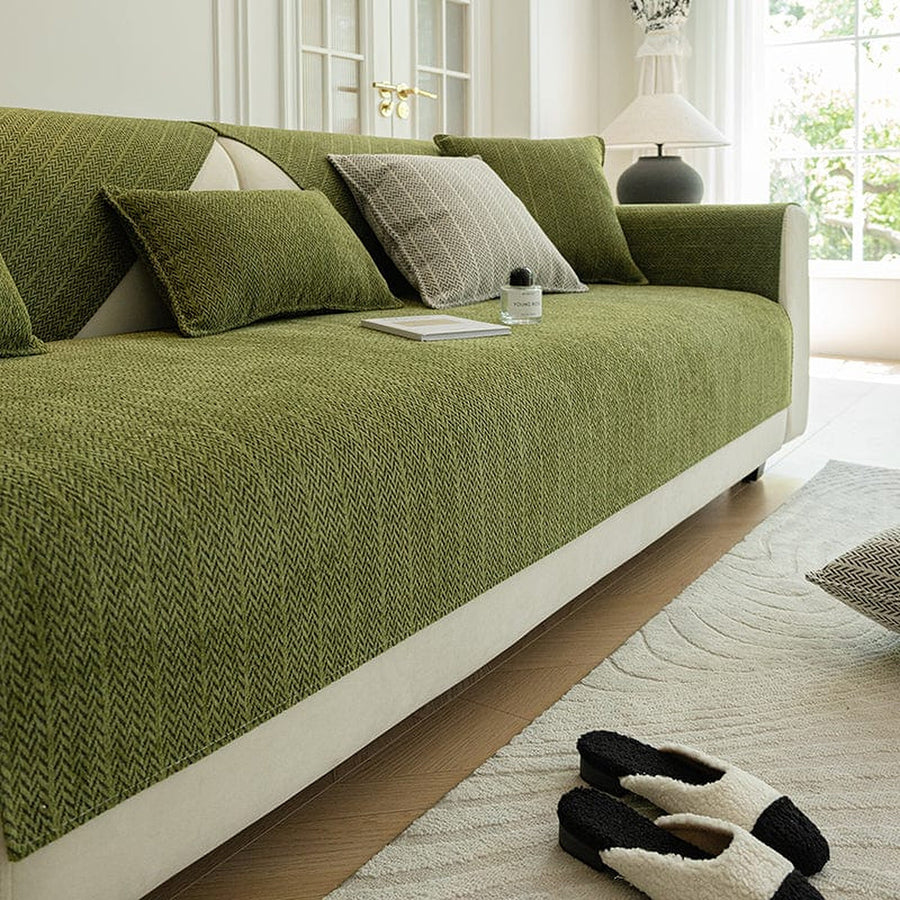Non-Slip Sofa Cover – Chenille – Moss