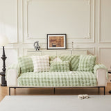 Non-Slip Sofa Cover – Cross Pattern Quilt – Sage Mist