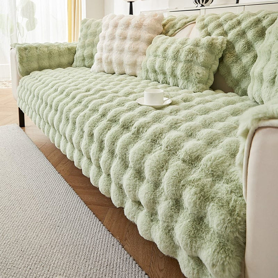 Non-Slip Sofa Cover – Cross Pattern Quilt – Sage Mist