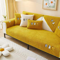Non-Slip Sofa Cover – Embroidered Print – Honey