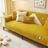 Non-Slip Sofa Cover – Embroidered Print – Honey