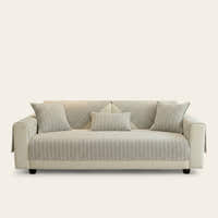 Non-Slip Sofa Cover – Fine Pinstripe – Bouclé Sand