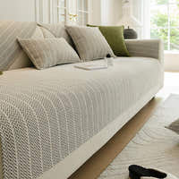 Non-Slip Sofa Cover – Fine Pinstripe – Bouclé Sand