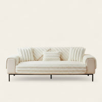 Non-Slip Sofa Cover – Pinstripe Knit – Ivory Cream