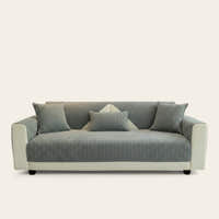 Non-Slip Sofa Cover – Pinstripe Knit – Sage Mist