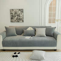 Non-Slip Sofa Cover – Pinstripe Knit – Sage Mist