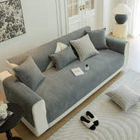 Non-Slip Sofa Cover – Pinstripe Knit – Sage Mist