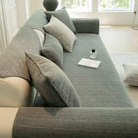 Non-Slip Sofa Cover – Pinstripe Knit – Sage Mist