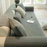 Non-Slip Sofa Cover – Pinstripe Knit – Sage Mist