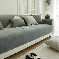 Non-Slip Sofa Cover – Pinstripe Knit – Sage Mist