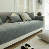 Non-Slip Sofa Cover – Pinstripe Knit – Sage Mist