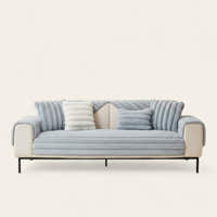 Non-Slip Sofa Cover – Pinstripe Knit – Sky Mist